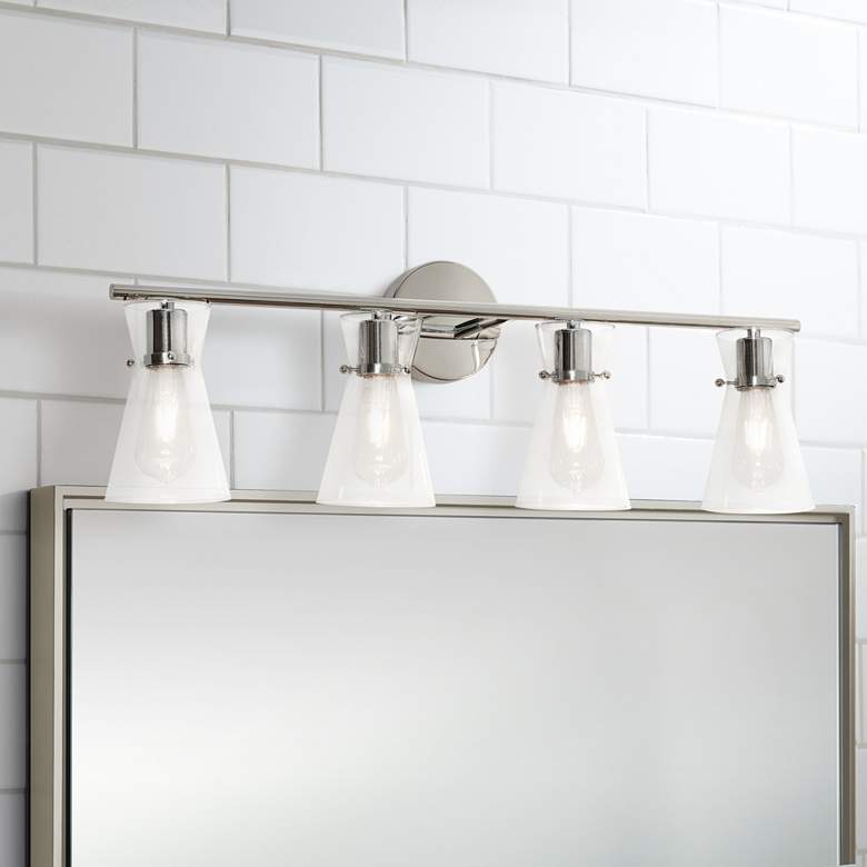 Amanda 30 3/4" Wide Polished Chrome Metal 4-Light Bath Light