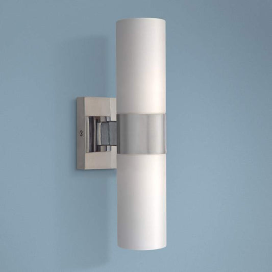 Andres 13 1/2" High Brushed Nickel 2-Light Wall Sconce