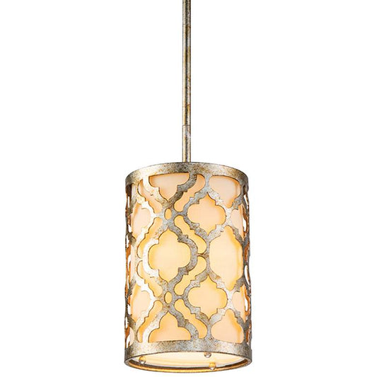 Arabella 6 3/4" Wide Antique Silver Drum Mini Pendant Light