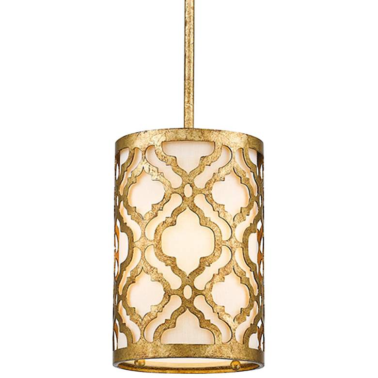 Arabella 6 3/4" Wide Distressed Gold Drum Mini Pendant Light