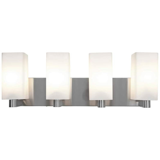 Archi - 25" E26 LED Wall/Vanity - Brushed Steel Finish, Opal Glass Dif