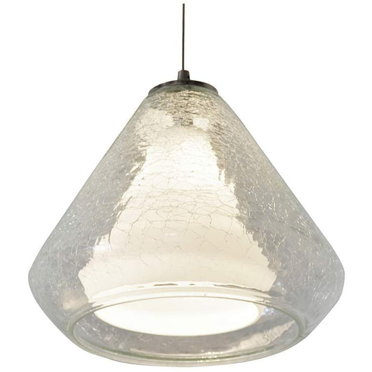 Armitage LED Pendant - 4000K - 120V - Satin Nickel - Clear Crackle