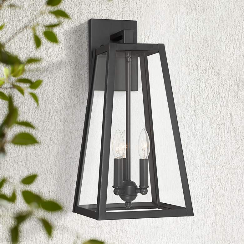 Arrington 20" High Glass and Mystic Black Outdoor Wall Light