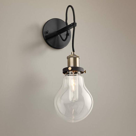 Artcraft Edison 15 3/4"H Vintage Brass and Black Wall Sconce