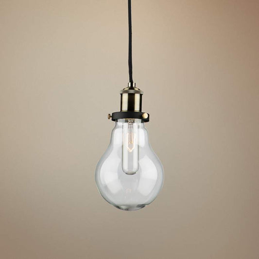 Artcraft Edison 5 1/4" Wide Matte Black Retro Mini Pendant