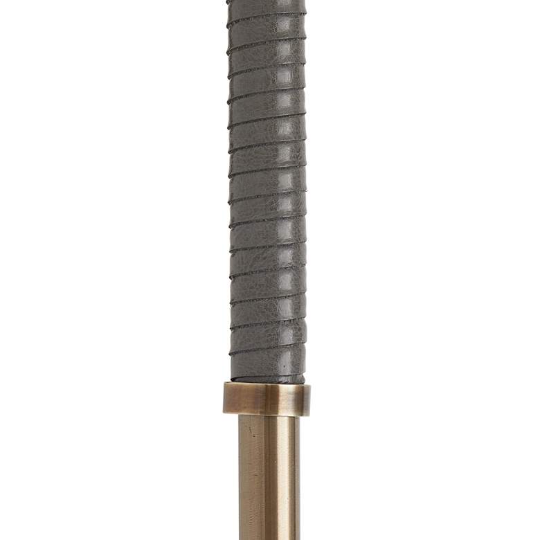 Arteriors- Aaron Floor Lamp- 63" Heritage Brass, Graphite Leather