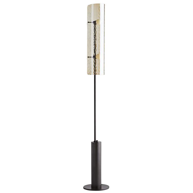 Arteriors- Bend Floor Lamp- 63" Blackened Steel, Luster Glass