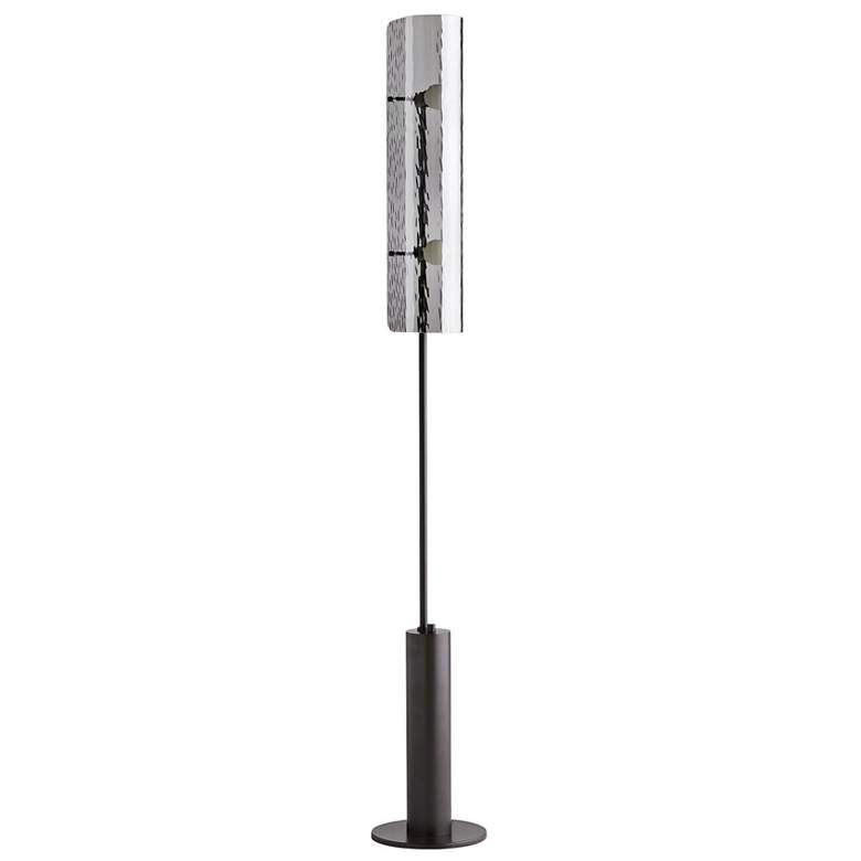 Arteriors- Bend Floor Lamp- 63" Blackened Steel, Luster Glass