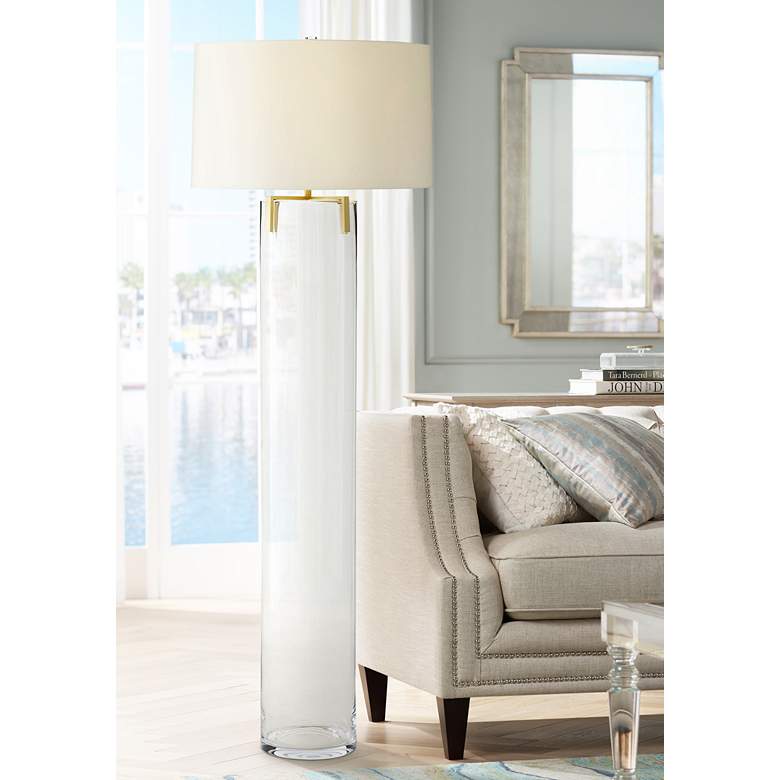 Arteriors Home Dale Clear Glass Cylinder Column Floor Lamp