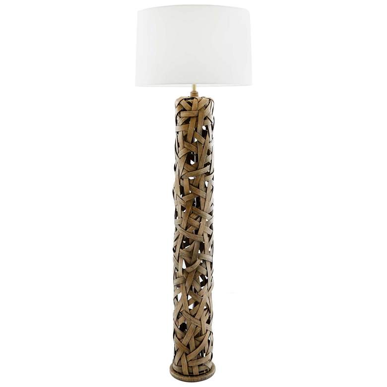 Arteriors- Horatio Floor Lamp- 71.5" Palm Gray Rattan