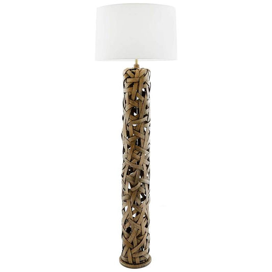 Arteriors- Horatio Floor Lamp- 71.5" Palm Gray Rattan