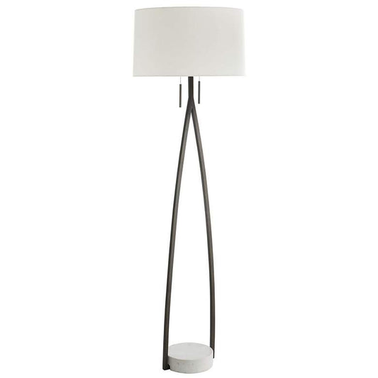 Arteriors- Kenna Floor Lamp- 70" Bronze, White Marble