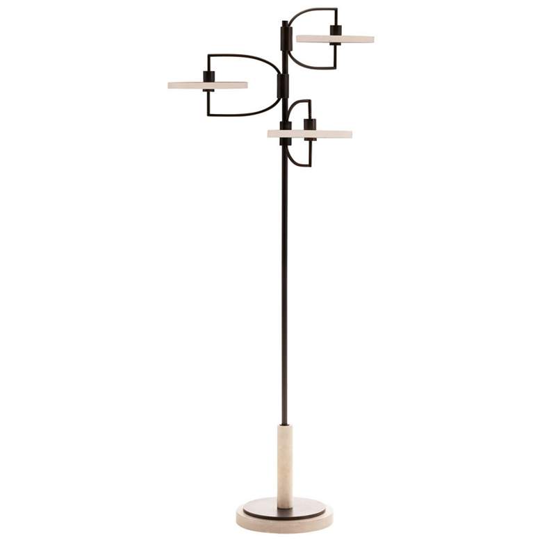 Arteriors- Moshi Floor Lamp- 64" Bronze, White Alabaster