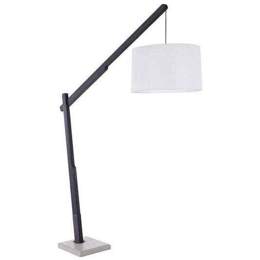 Arteriors- Sarsa Floor Lamp- 93" Ebony Teak, Travertine Black