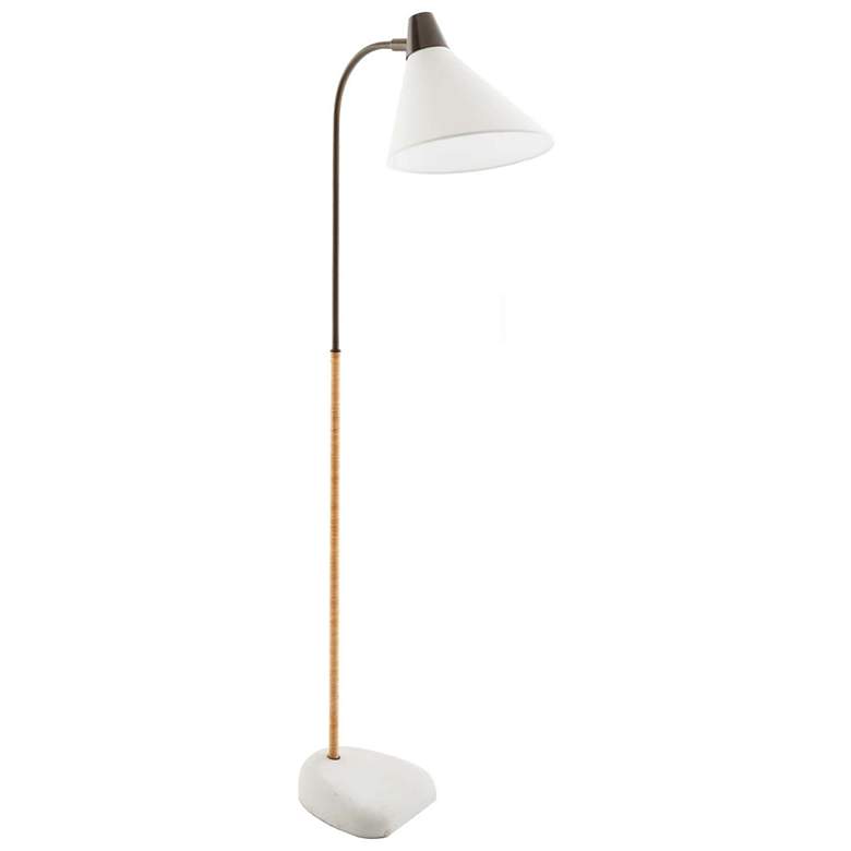 Arteriors- Sweeney Floor Lamp- 60.5" Natural Rattan, Bronze