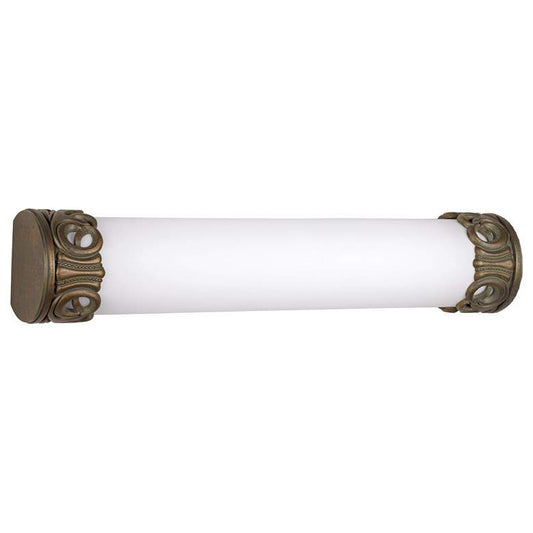 Aura 26" Wide French Leaf Bronze White Acrylic Bath Light