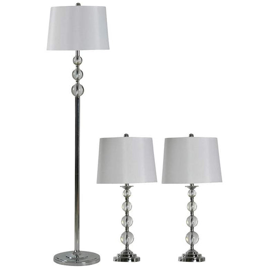 Authentic Crystal Modern Floor and Table Lamps Set