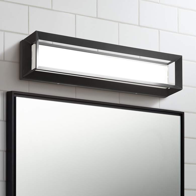 Averton 22" Wide Coal Metal Rectangular LED Bath Light