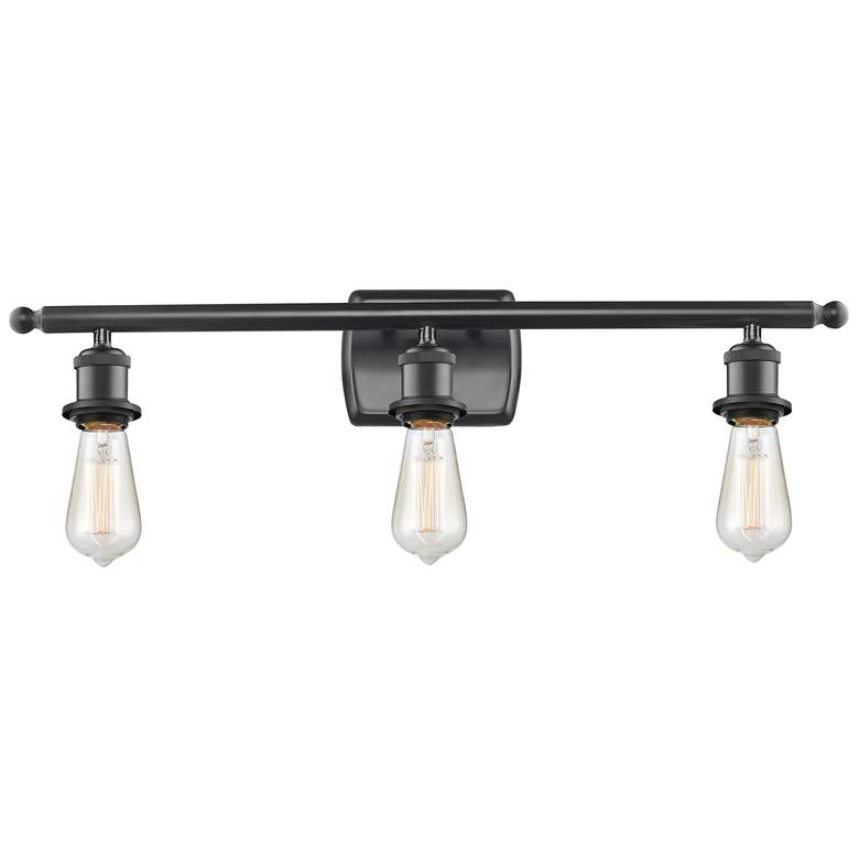 Bare Bulb 3 Light 26" LED Bath Light - Matte Black