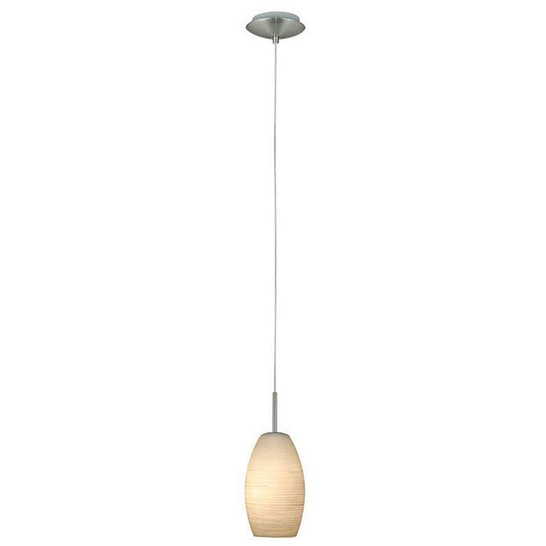 Batista 1 - 1-Light Mini Pendant - Matte Nickel - White Wiped Glass