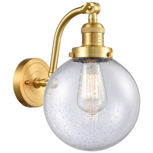 Beacon 8" LED Sconce - Gold Finish - Seedy Shade