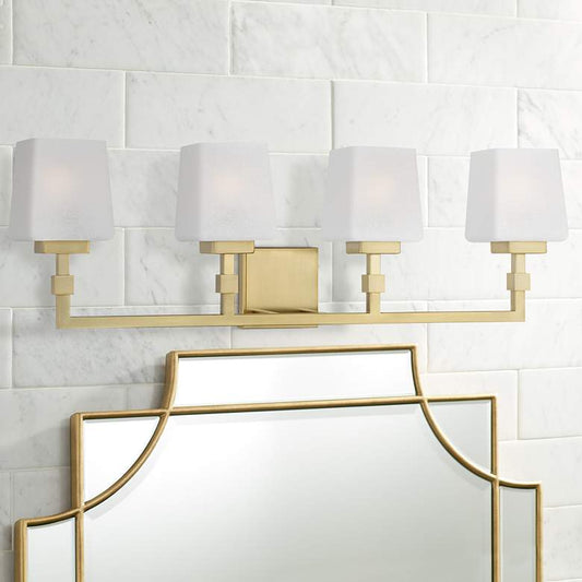 Beauregard 30 1/2" Wide Soft Gold 4-Light Bath Light