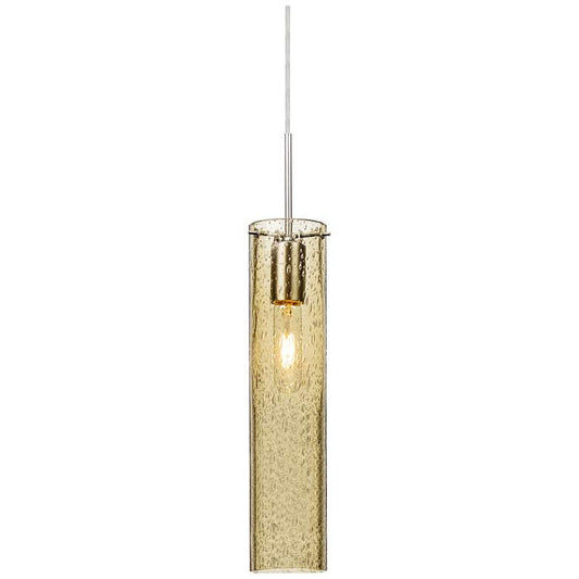 Besa Juni 16 3 1/2"W Gold Glass Satin Nickel Mini Pendant
