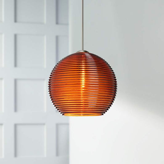 Besa Kristall 6" Wide Amber Mini Pendant