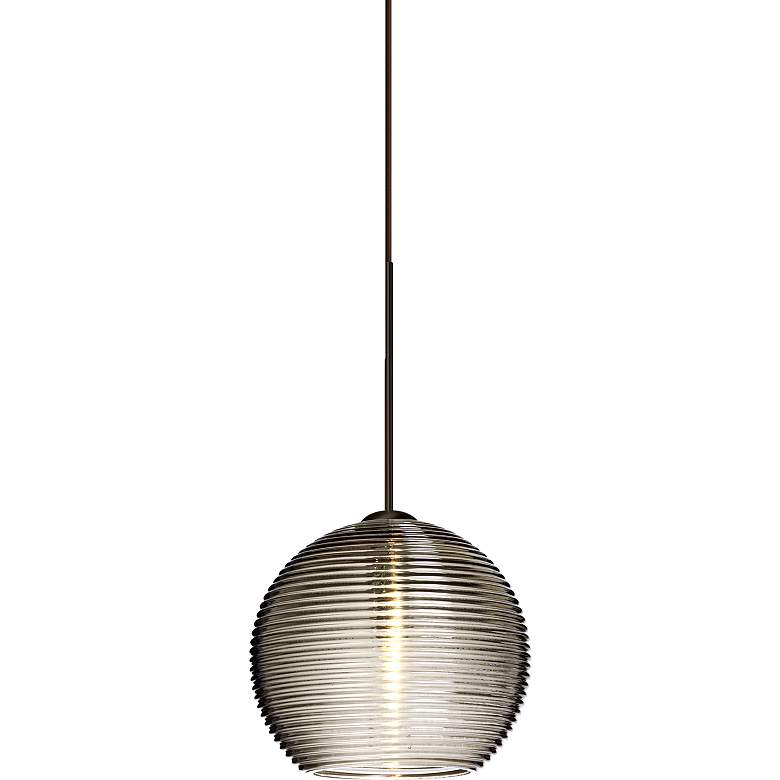 Besa Kristall 6" Wide Bronze Smoke Glass Mini Pendant