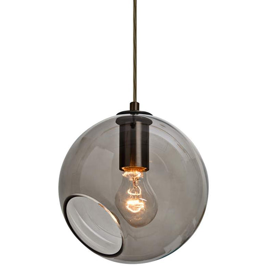 Besa Maestro 8 8"W Bronze and Smoke Glass Mini Pendant Light