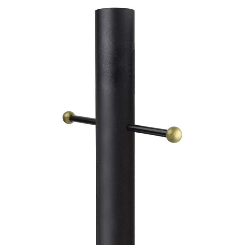 Black 84" High Cross Arm Outdoor Direct Burial Lamp Post