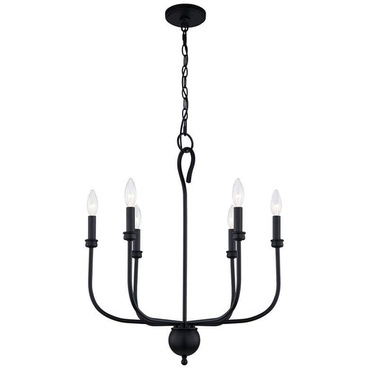 Blanche 22W 26H 6 Light Black Chandelier