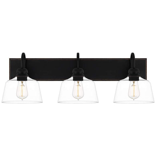 Blanton 3-Light Matte Black Bath Light