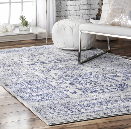 Light Blue Bohemian Pattern Soft Area Rugs