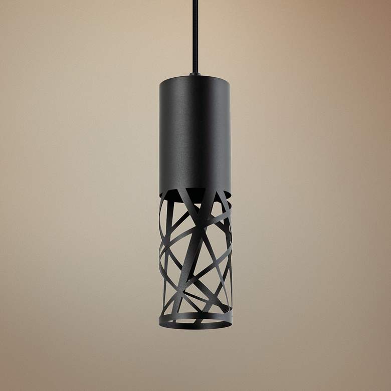 Boon 3 1/2" Wide Cut Metal Cylinder LED Mini Pendant