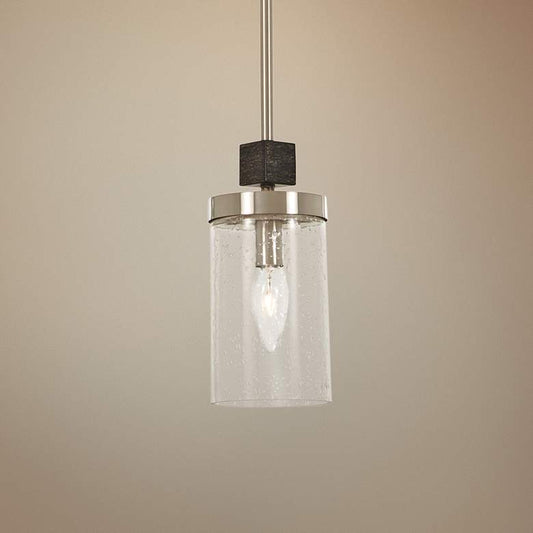 Bridlewood 4"W Stone Gray and Brushed Nickel Mini Pendant