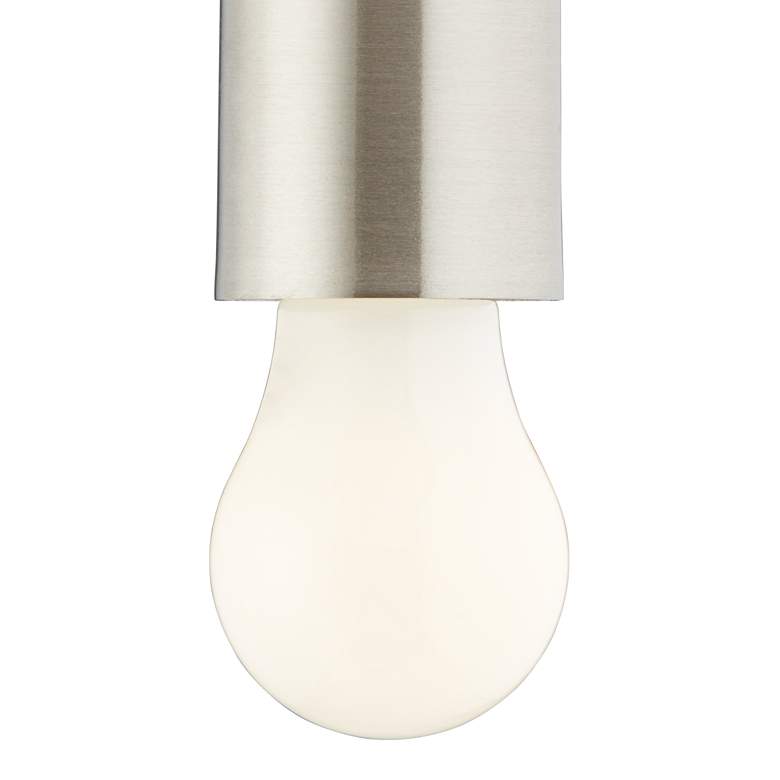 Brushed Nickel Plug-In Hanging Swag Chandelier with Frosted A15 LED Bulb