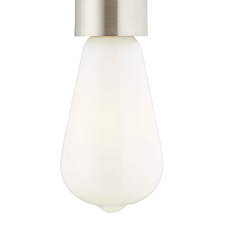 Brushed Nickel Plug-In Hanging Swag Chandelier with Milky ST21 LED Bulb