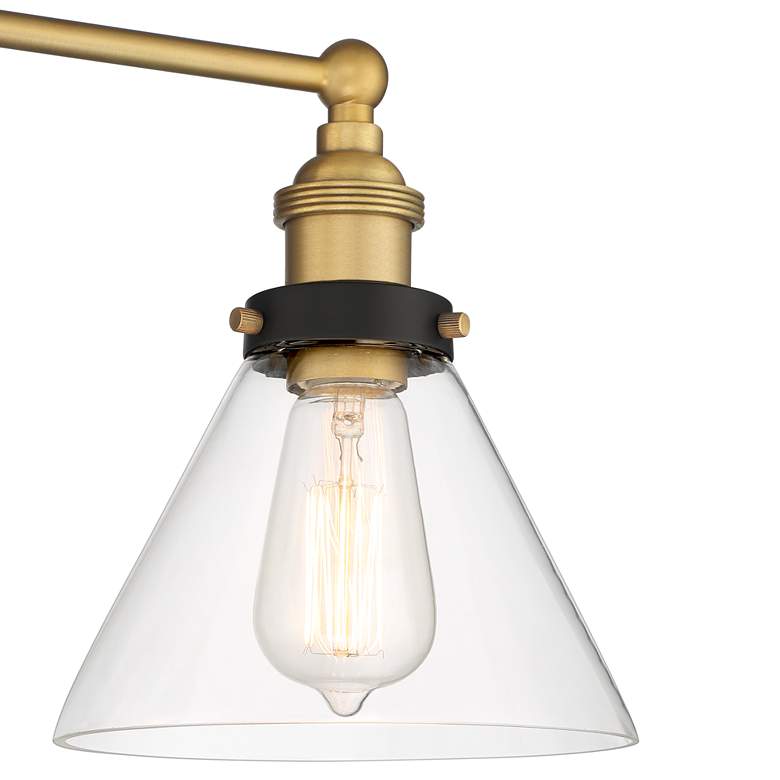 Burke 28" Wide Black and Brass Bath Light