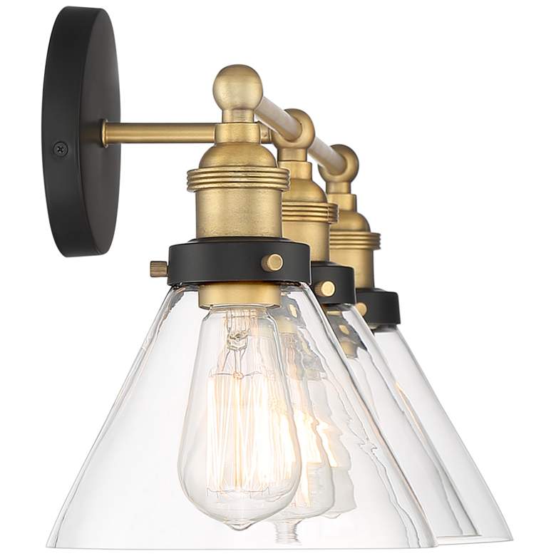 Burke 28" Wide Black and Brass Bath Light
