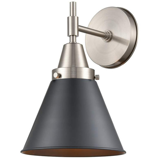 Caden Appalachian 8" LED Sconce - Nickel Finish - Matte Black Shade