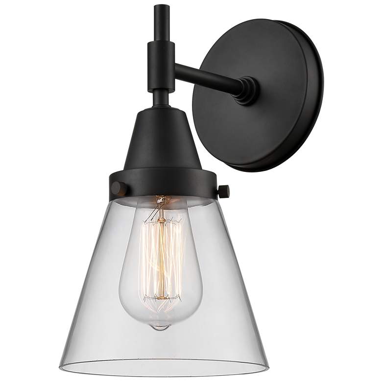 Caden Cone 6" LED Sconce - Matte Black Finish - Clear Shade