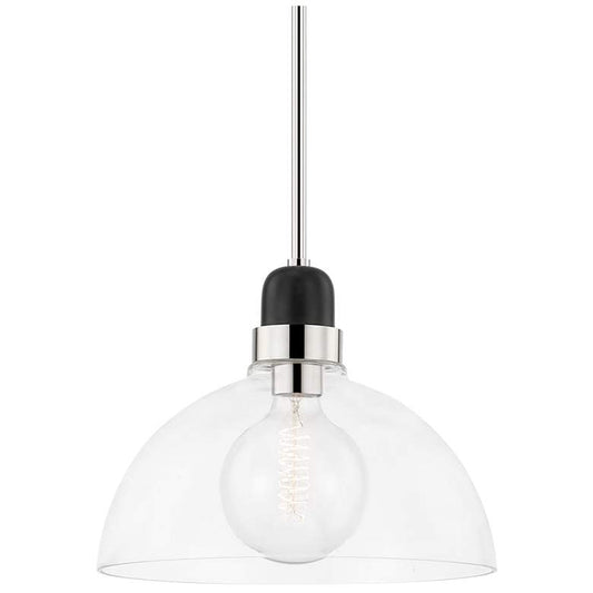 Camile 1 Light Large Pendant - Polished Nickel