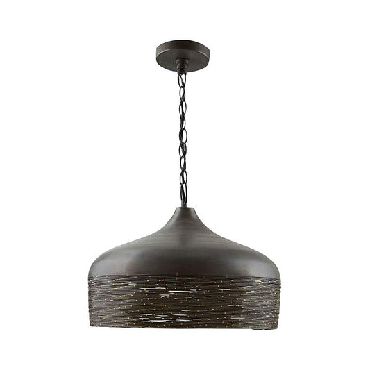 Capital 17" Wide Woven Steel and Gray Iron Pendant Light