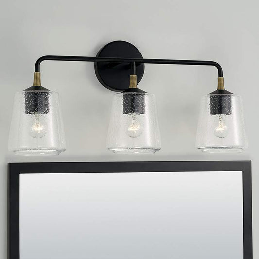 Capital Amara 24" Wide Matte Black Brass 3-Light Bath Light