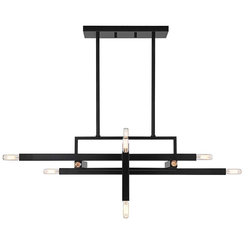 Carrington 36" Wide Black 12-Light Kitchen Island Pendant