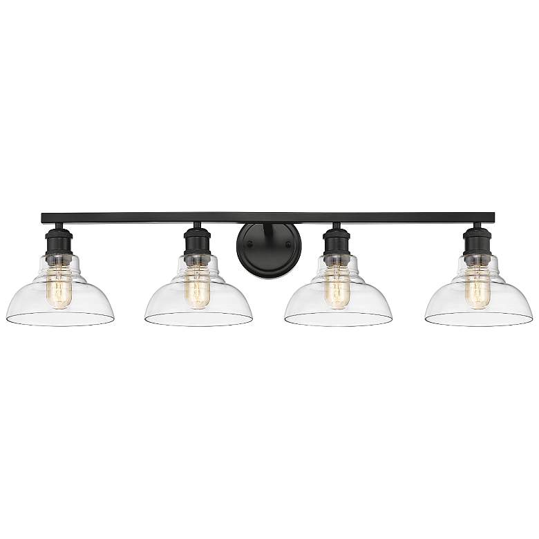 Carver 36" Wide Matte Black 4-Light Bath Light