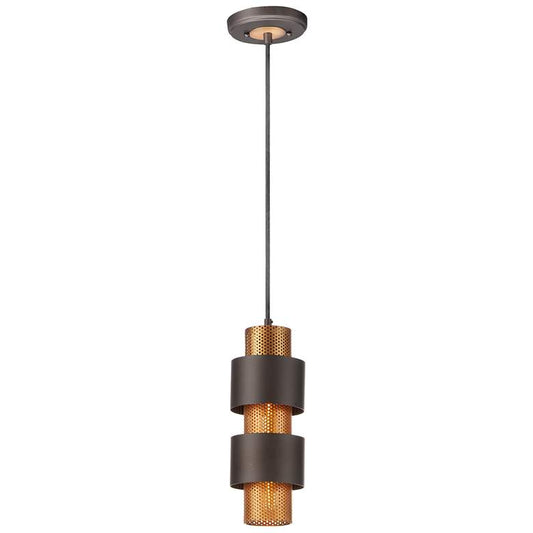 Caspian 1 Light Oil Rubbed Bronze/Antique Brass Pendant Light