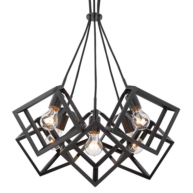 Cassio 28" Wide Matte Black Metal 5-Light Pendant