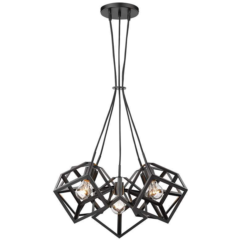 Cassio 28" Wide Matte Black Metal 5-Light Pendant